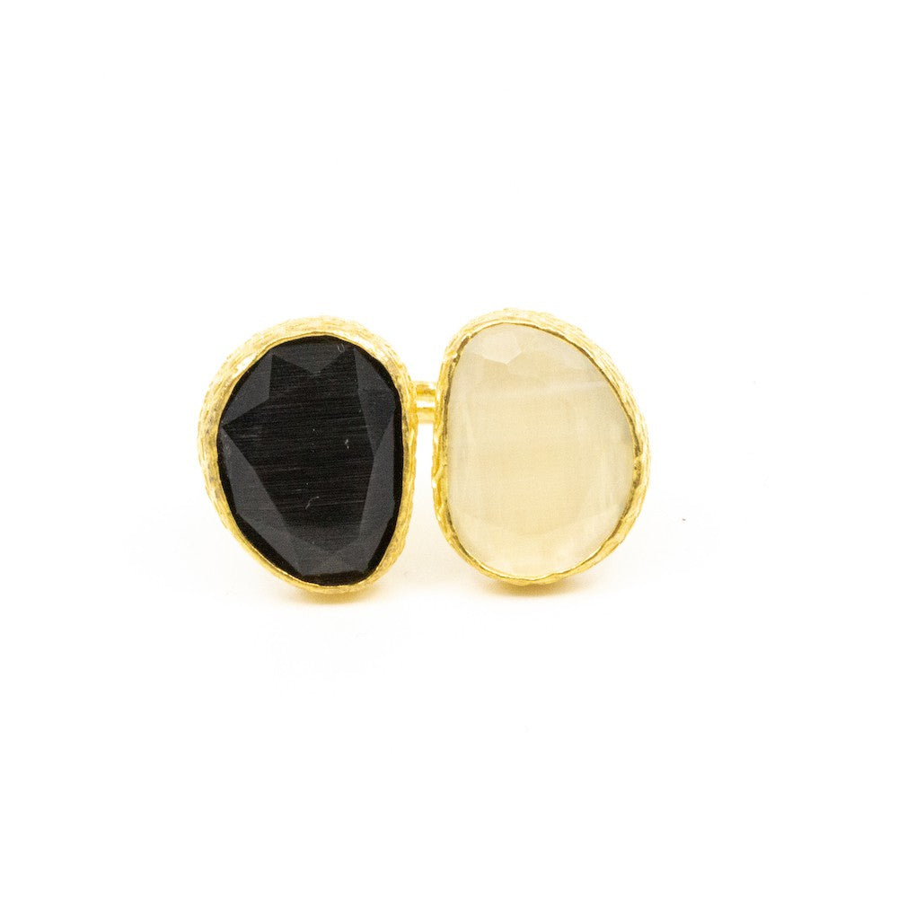 Double Omikron Ring Mörk Svart