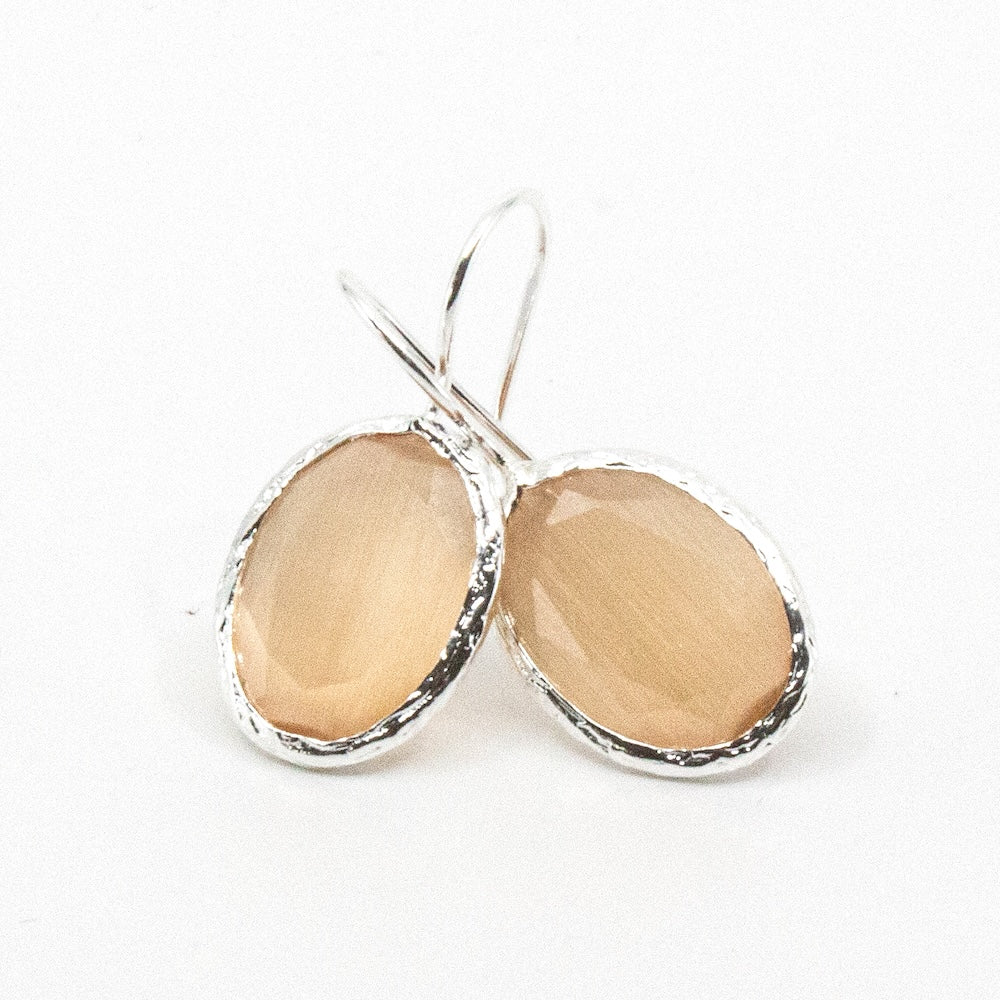 Thea Örhänge Silver Peach