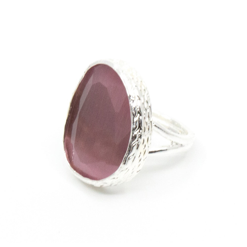 Omikron Silver Big Ring Ljusrosa