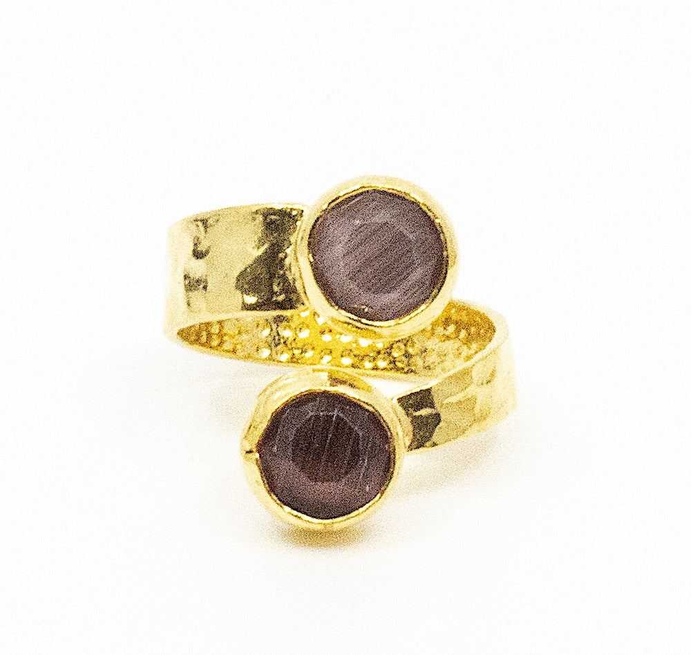 Double Tau Ring Vinröd