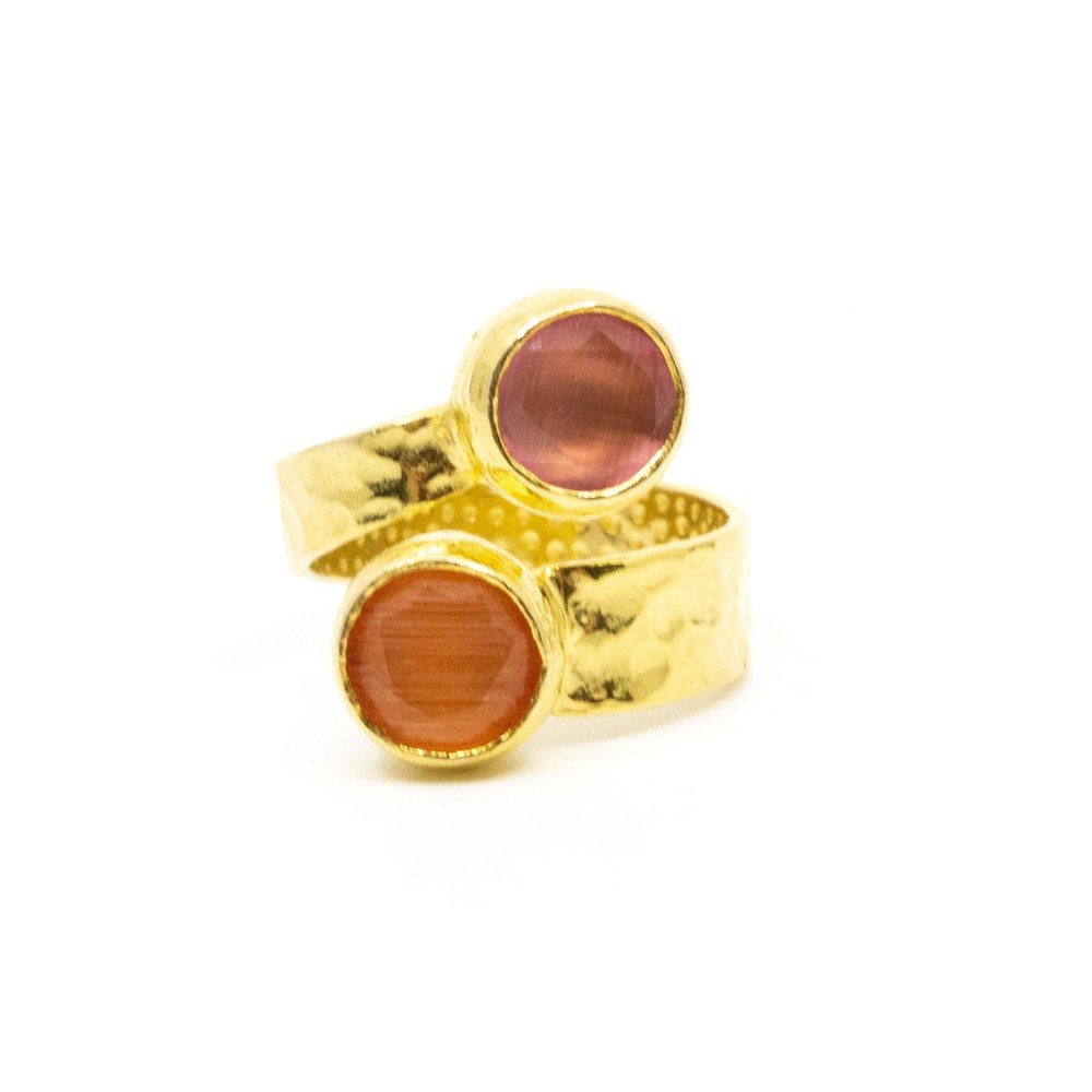 Double Tau Ring Rosa Rosa