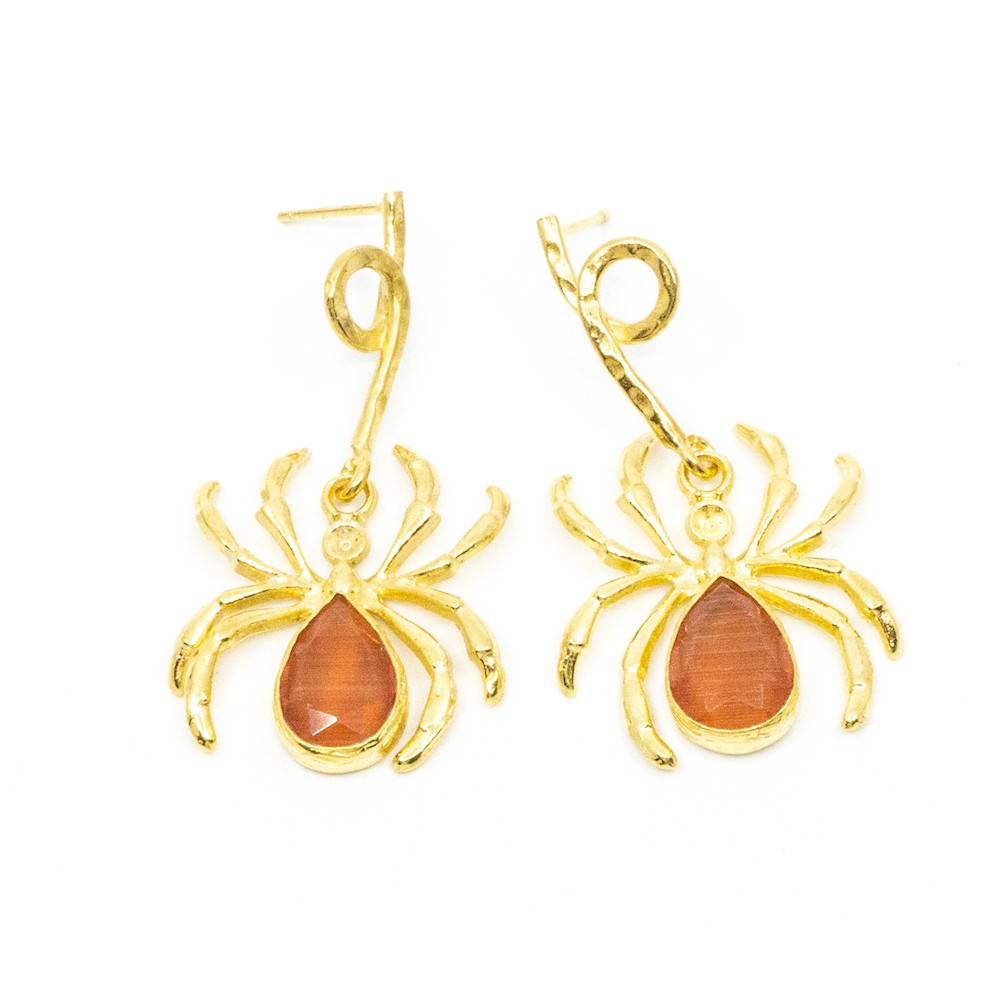 Arachni Örhänge Orange Svart
