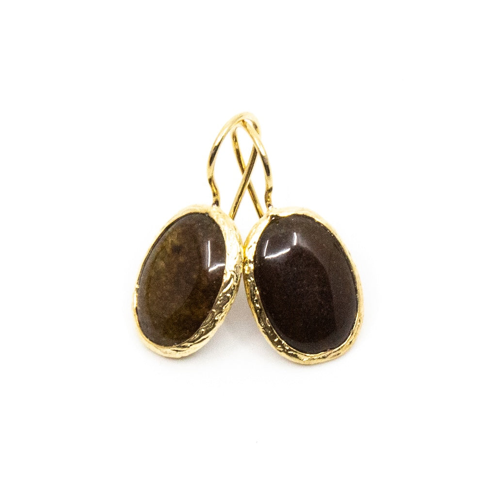 Thea Gemstone Earring Brown