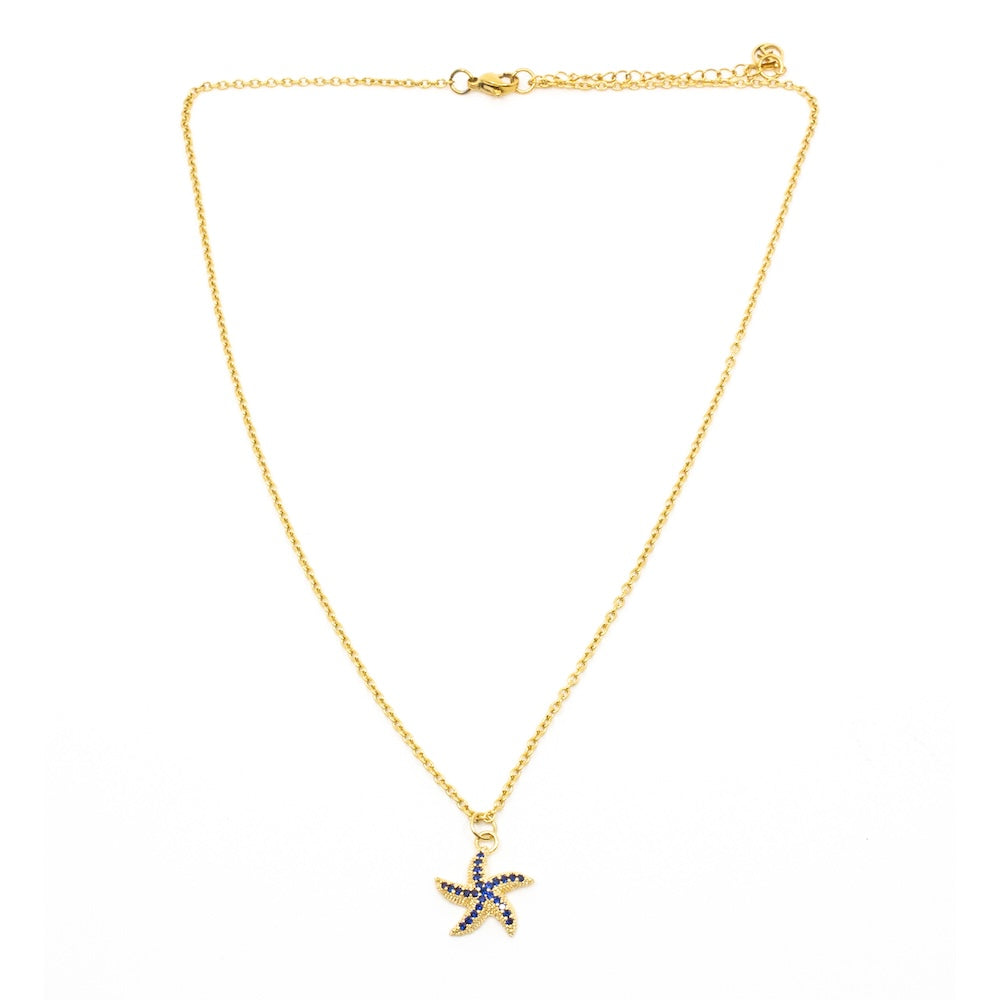 Starfish Necklace Blue