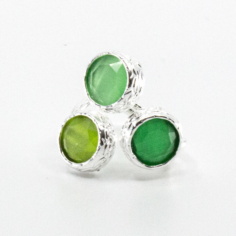 Tripple Tau Silver Ring Jade