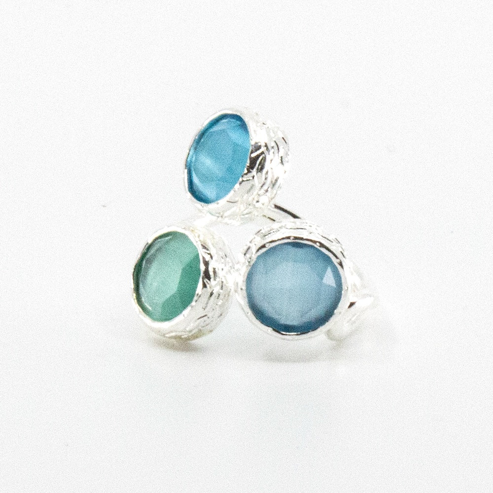 Triple Tau Silver Ring Ocean