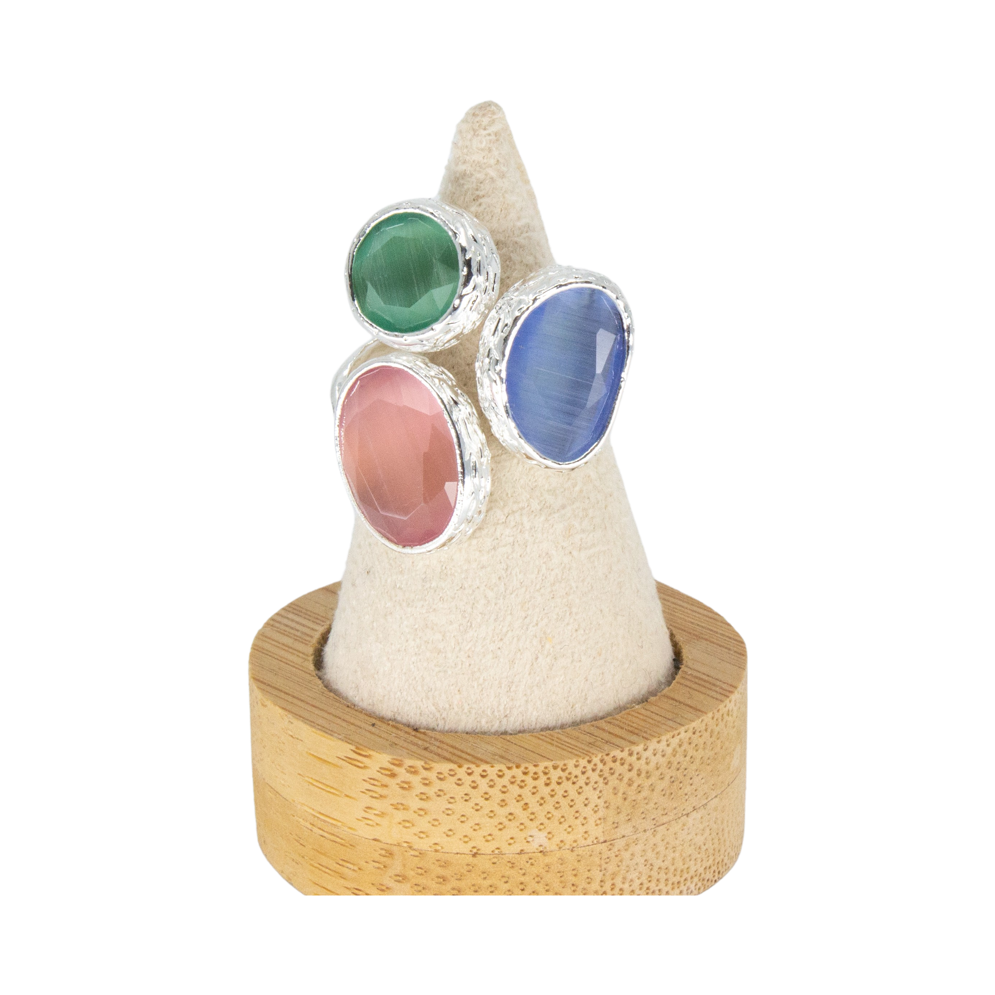 Tripple Omikron Ring Silver Blå