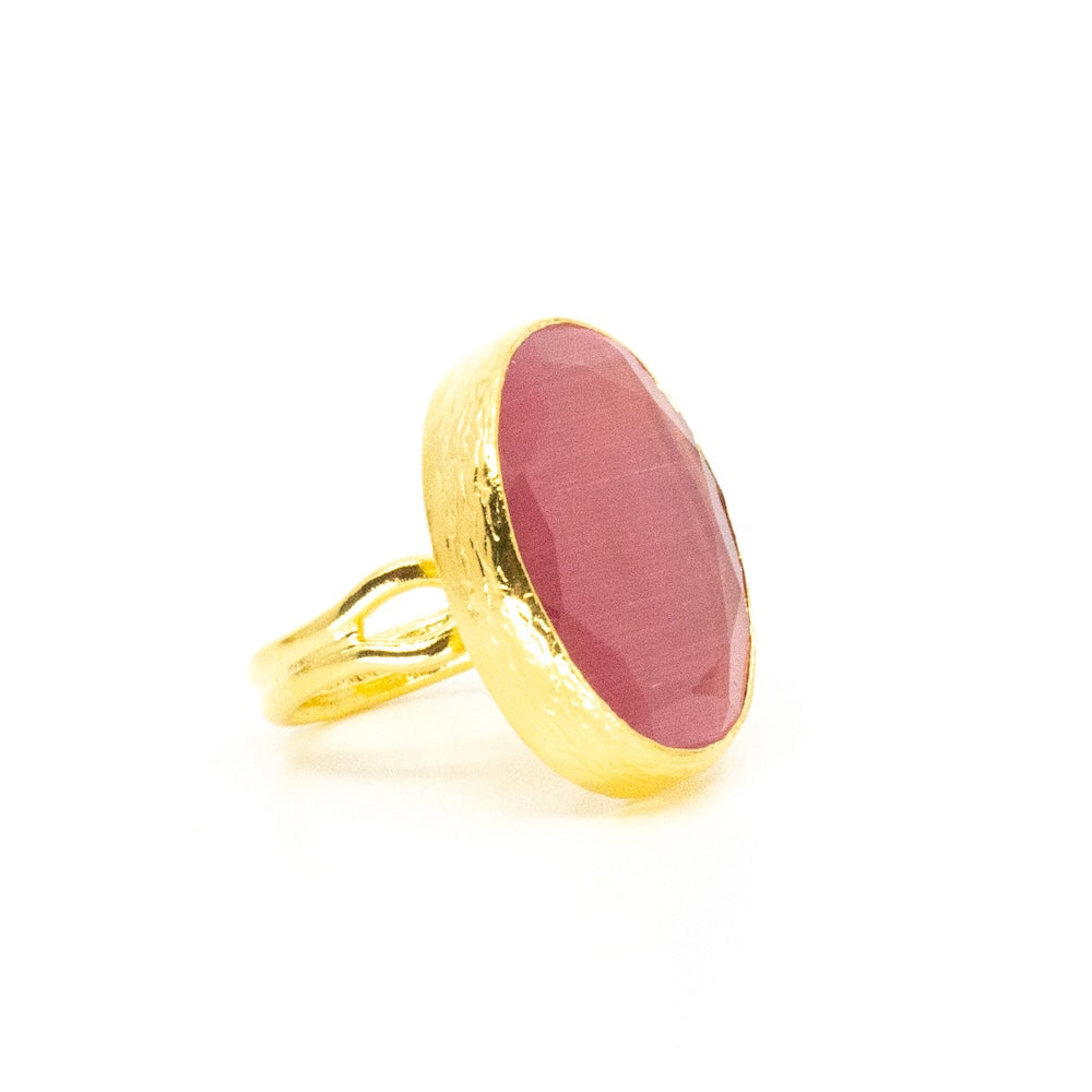 Thea Big Ring Guld Rosa
