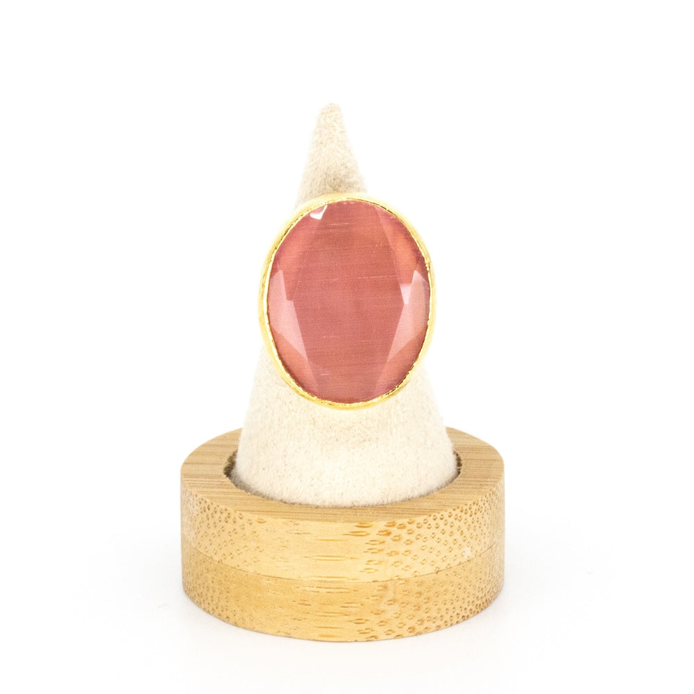 Thea Big Ring Guld Rosa