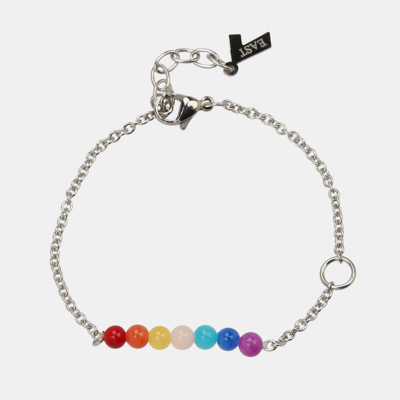 Chakra Armband Stål Silver