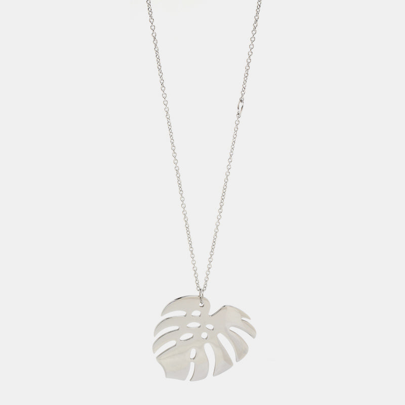 Monstera Halsband 90cm Silver Silver