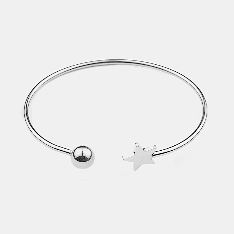 Star Bangle Silver Silver