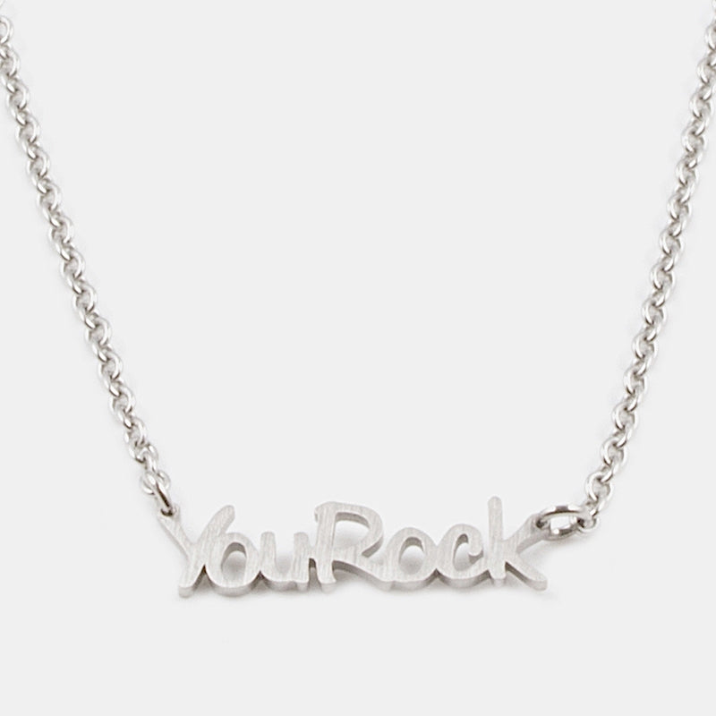 You Rock Necklace 42cm Silver
