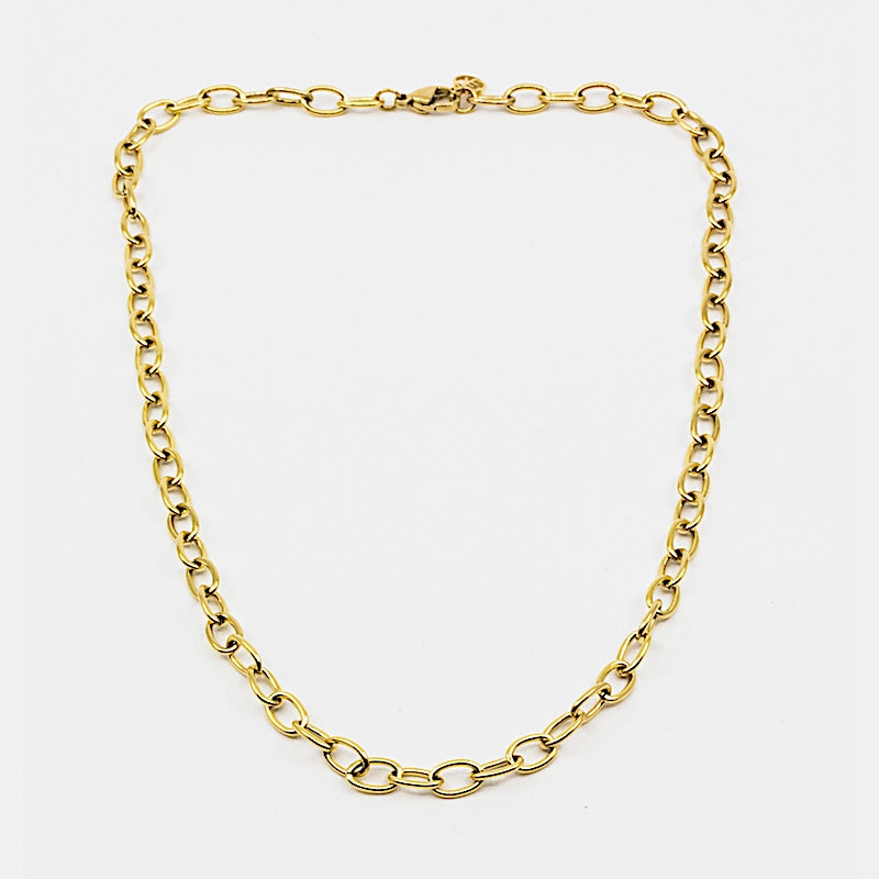 Big Chain Halsband Guld Guld