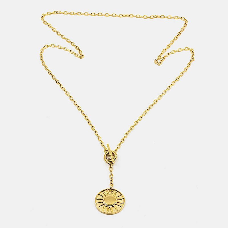 Sun Amulet Halsband Guld Guld