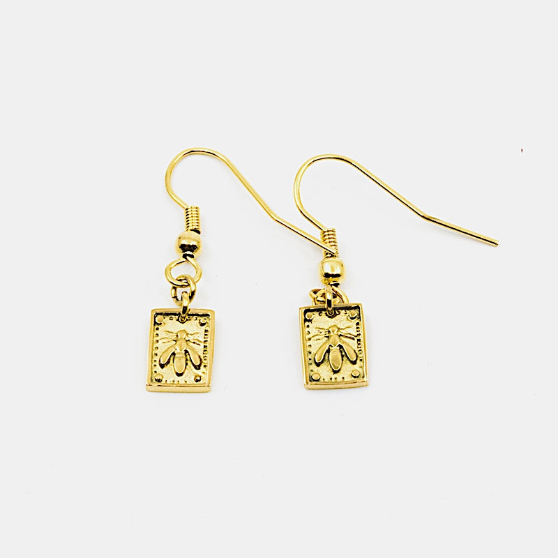 Bee Amulet Örhänge Guld Guld