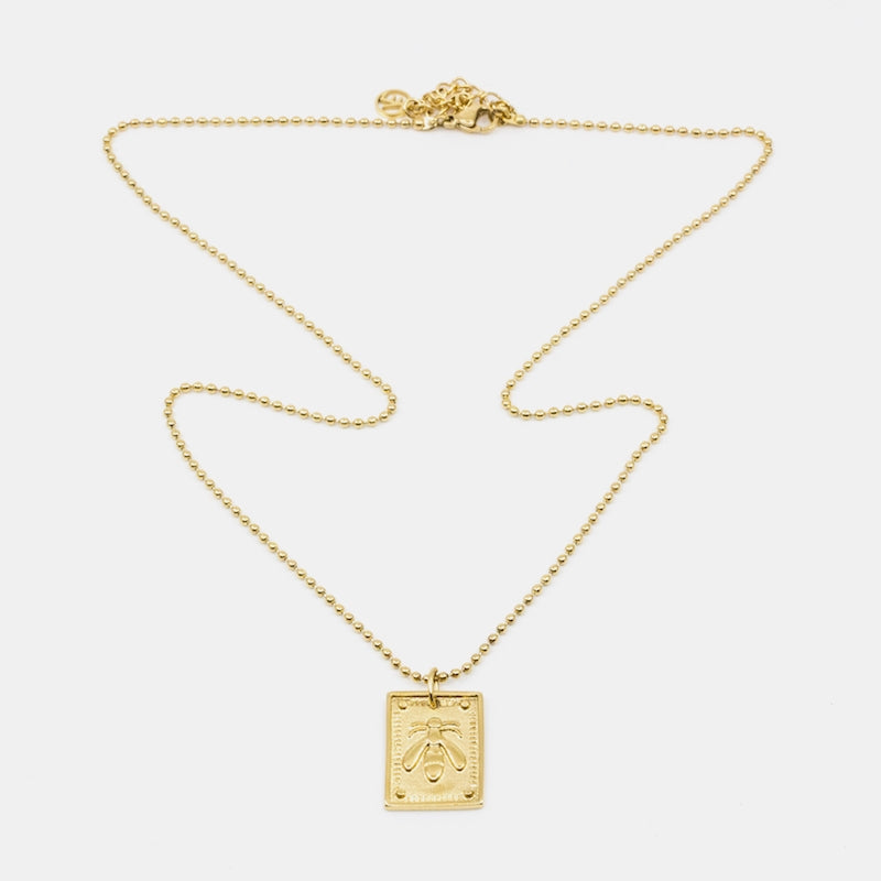 Bee Amulet Halsband Guld Guld