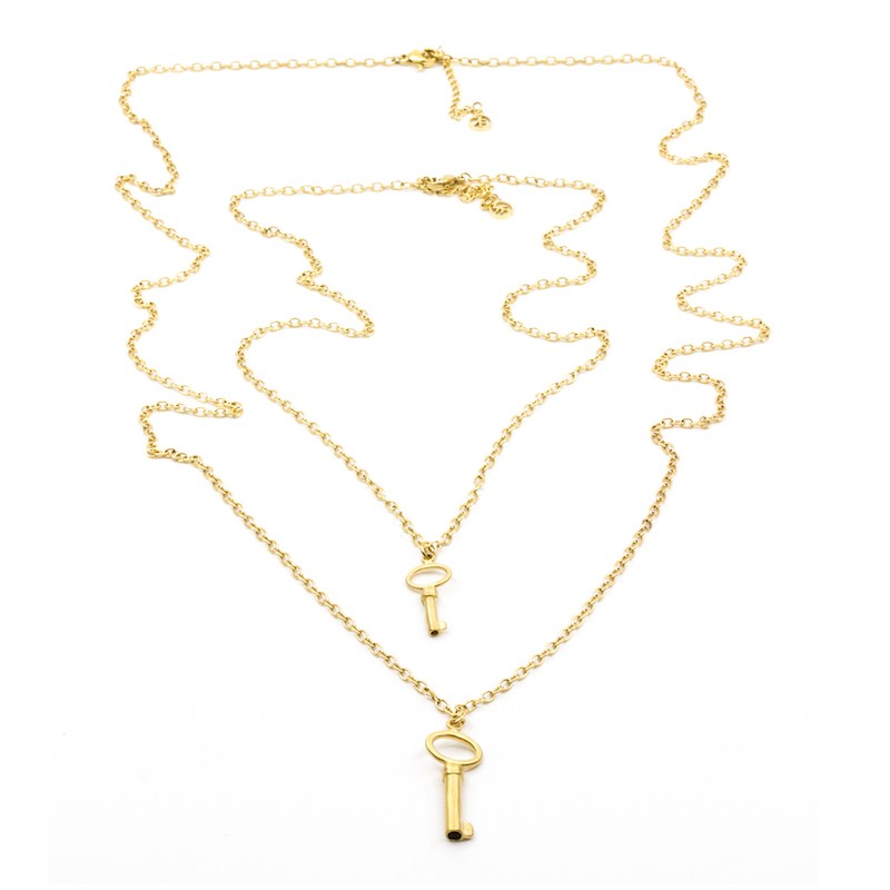 Big Key Halsband 90cm Guld Guld