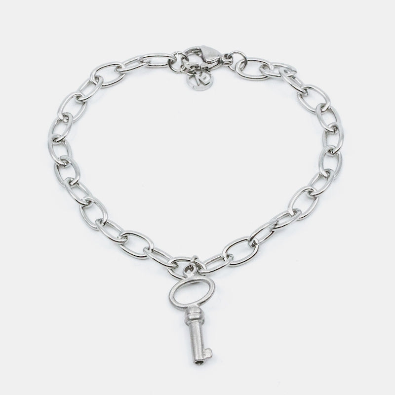 Small Key Armband Silver Silver