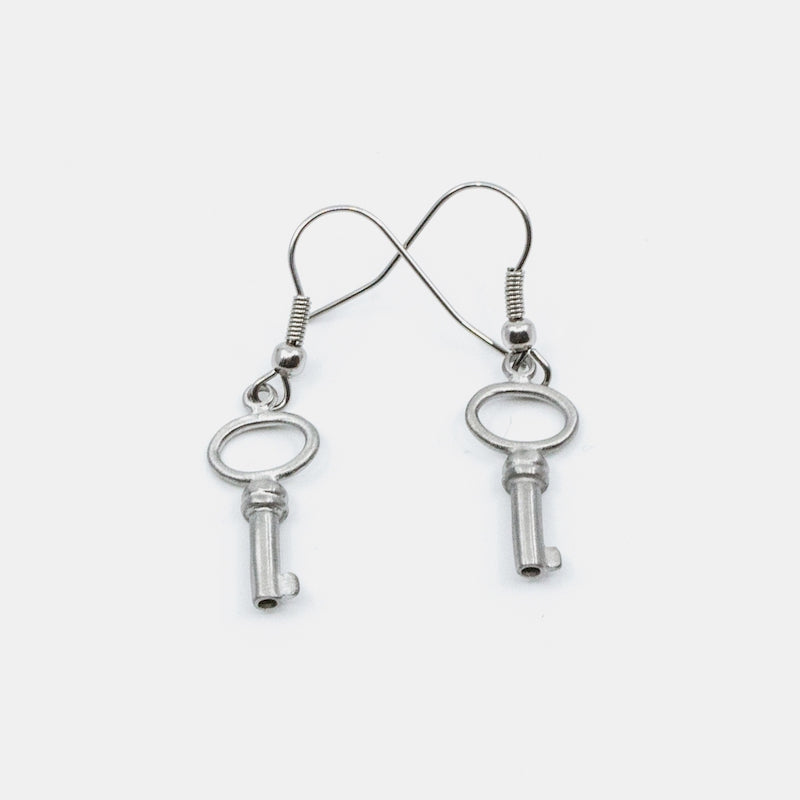 Small Key Örhänge Silver Silver