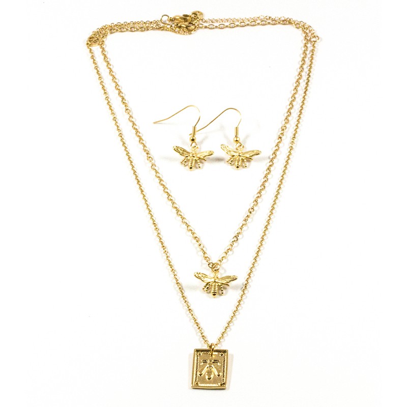 Bee Halsband 42cm Guld Guld