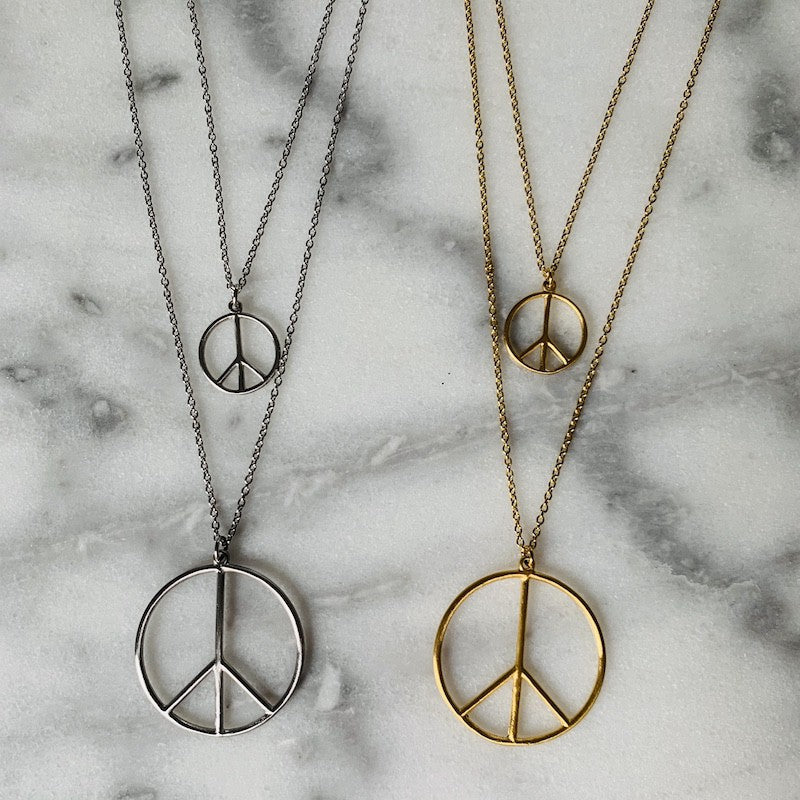 Peace Halsband 45cm Silver Silver