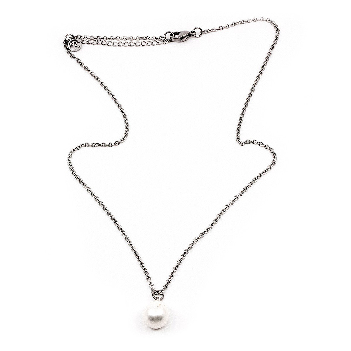 Hanging Pearl Halsband 45 Vit Vit/Silver