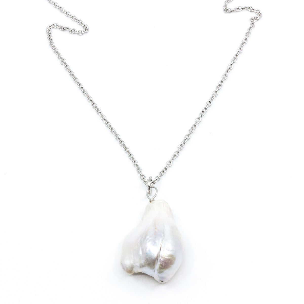 Pearl Halsband 90cm Silver Silver