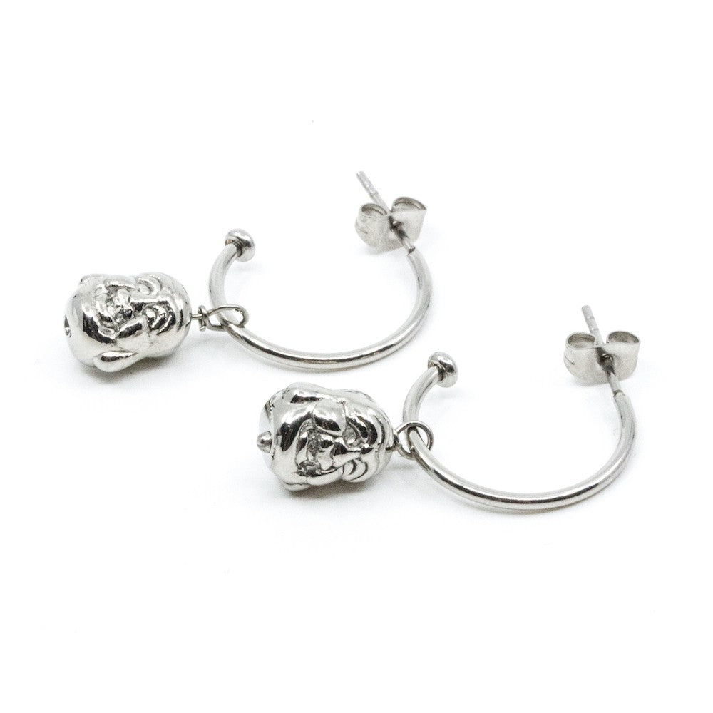 Laughing Buddha Örhänge Silver Silver