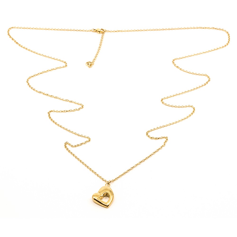 Retro Heart Halsband 90cm Guld Guld