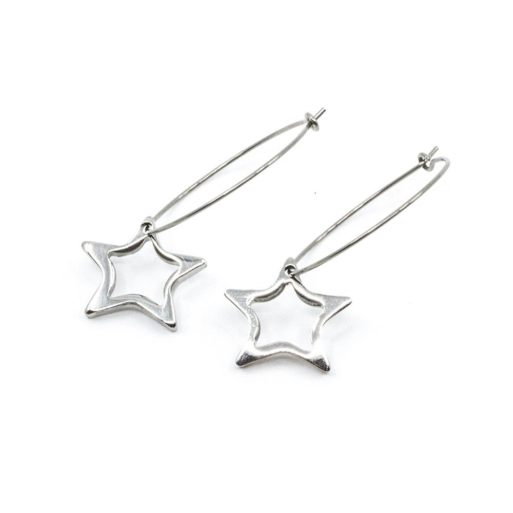 Hollow Star Örhänge Silver Silver