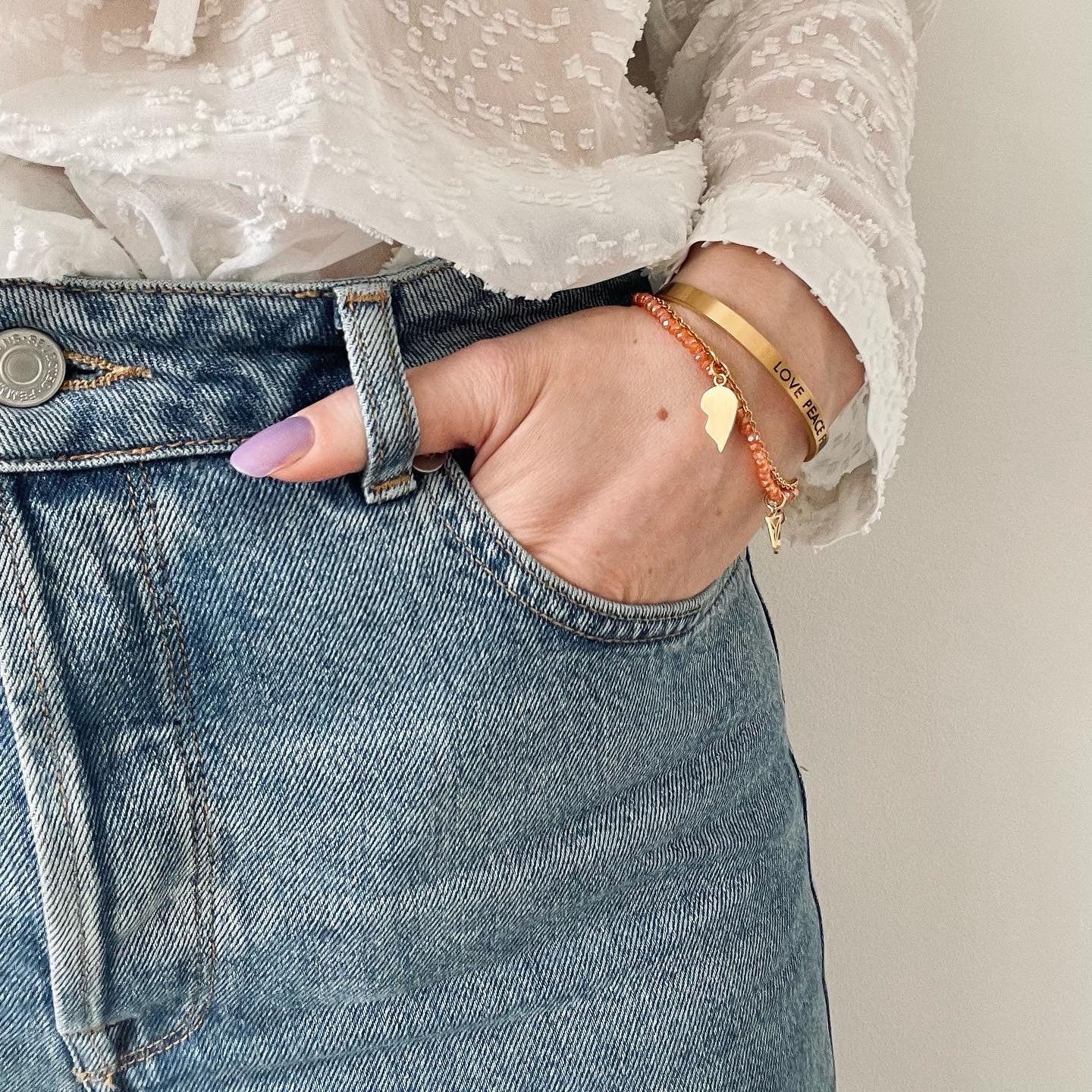 Without You I'm Half Armband Guld Default Title