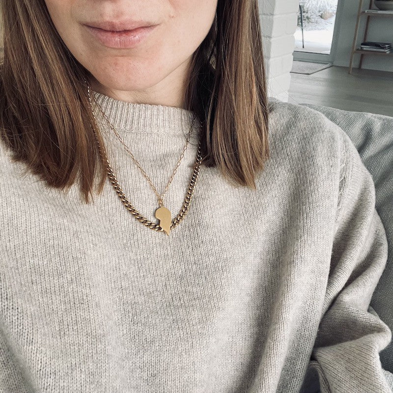 Without You I'm Half Halsband Guld Guld