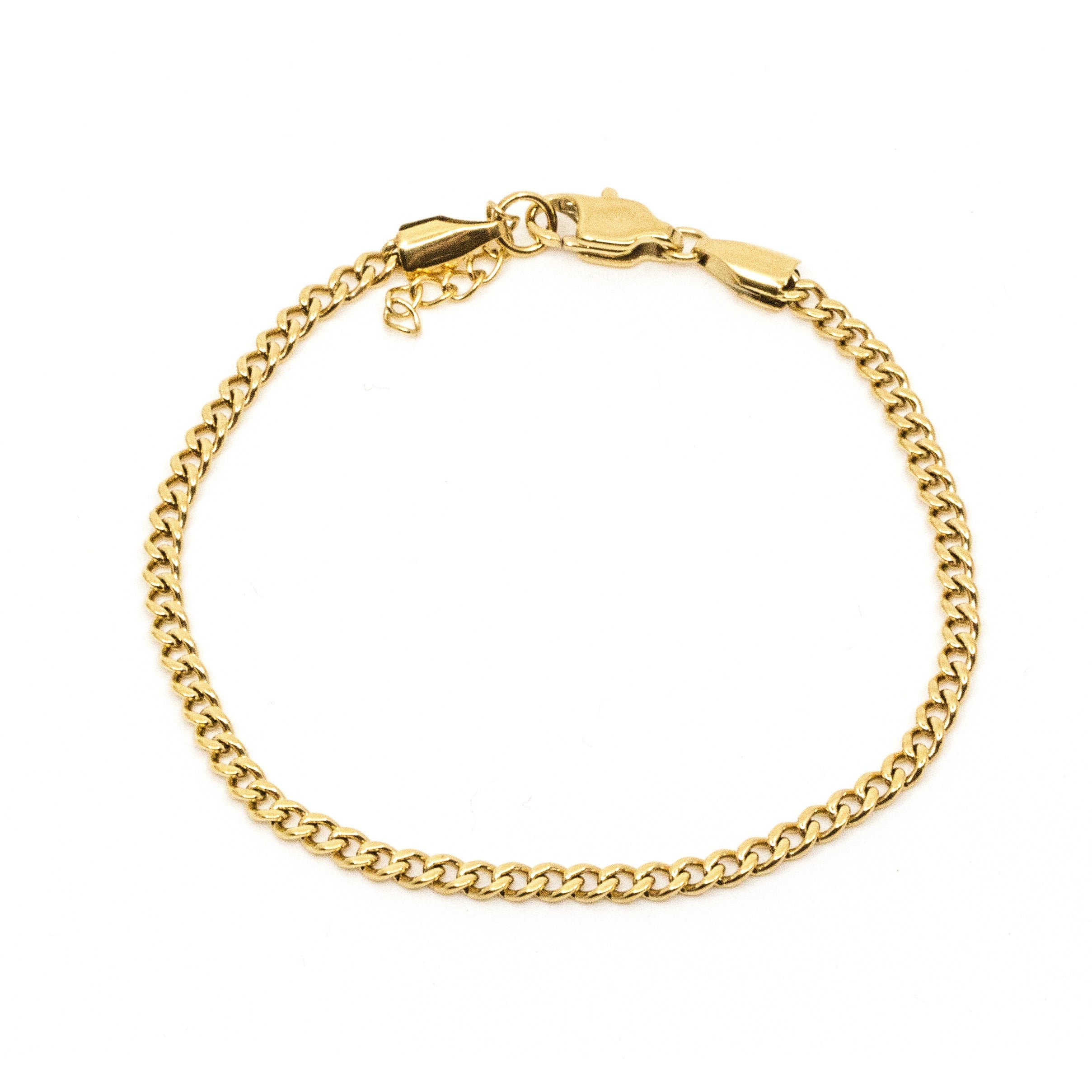 Mini Flat Chain Armband Guld Guld