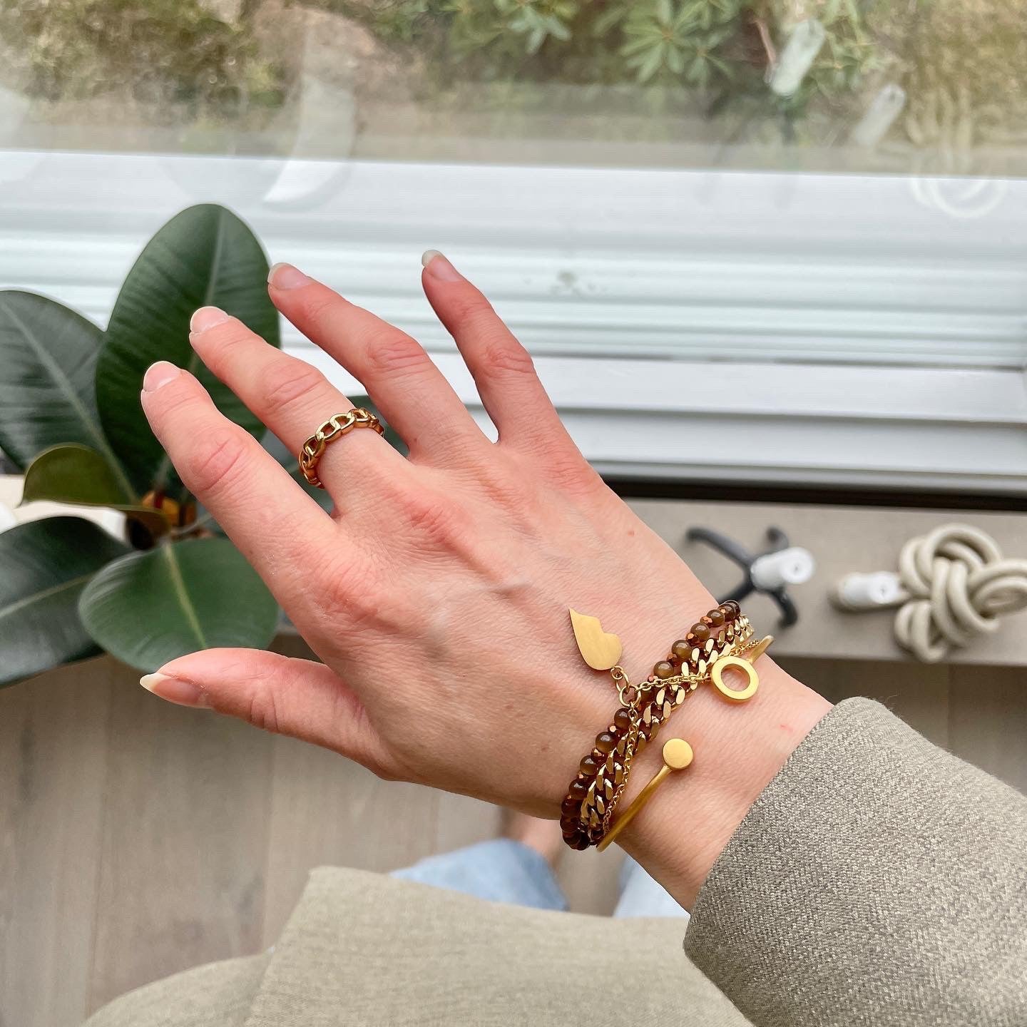Beads Armband Brun Brun