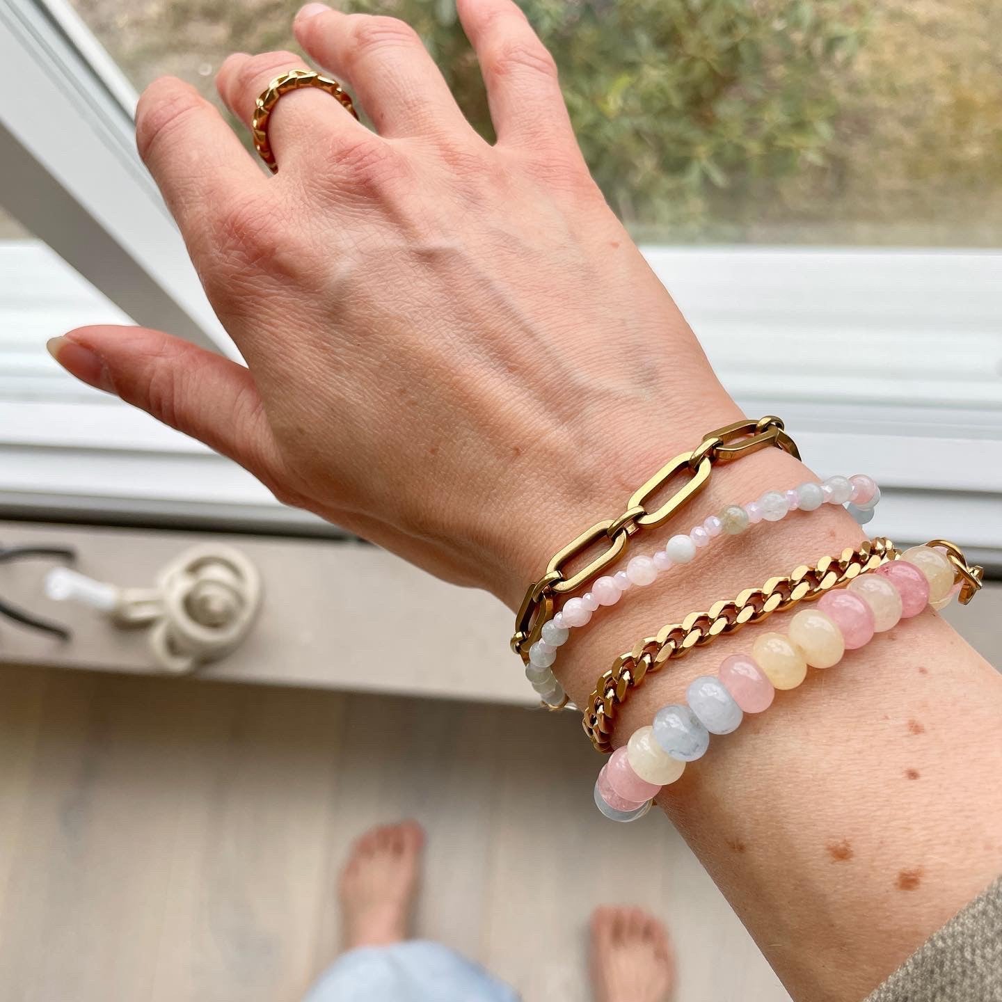 Beads Armband Morganit Rosa