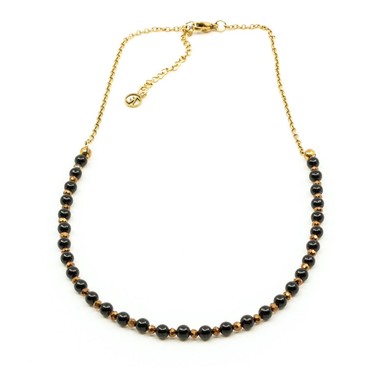 Beads Halsband Svart Guld