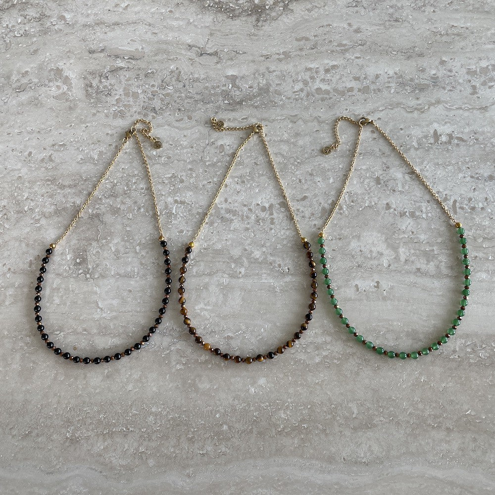 Beads Halsband Tigeröga Guld