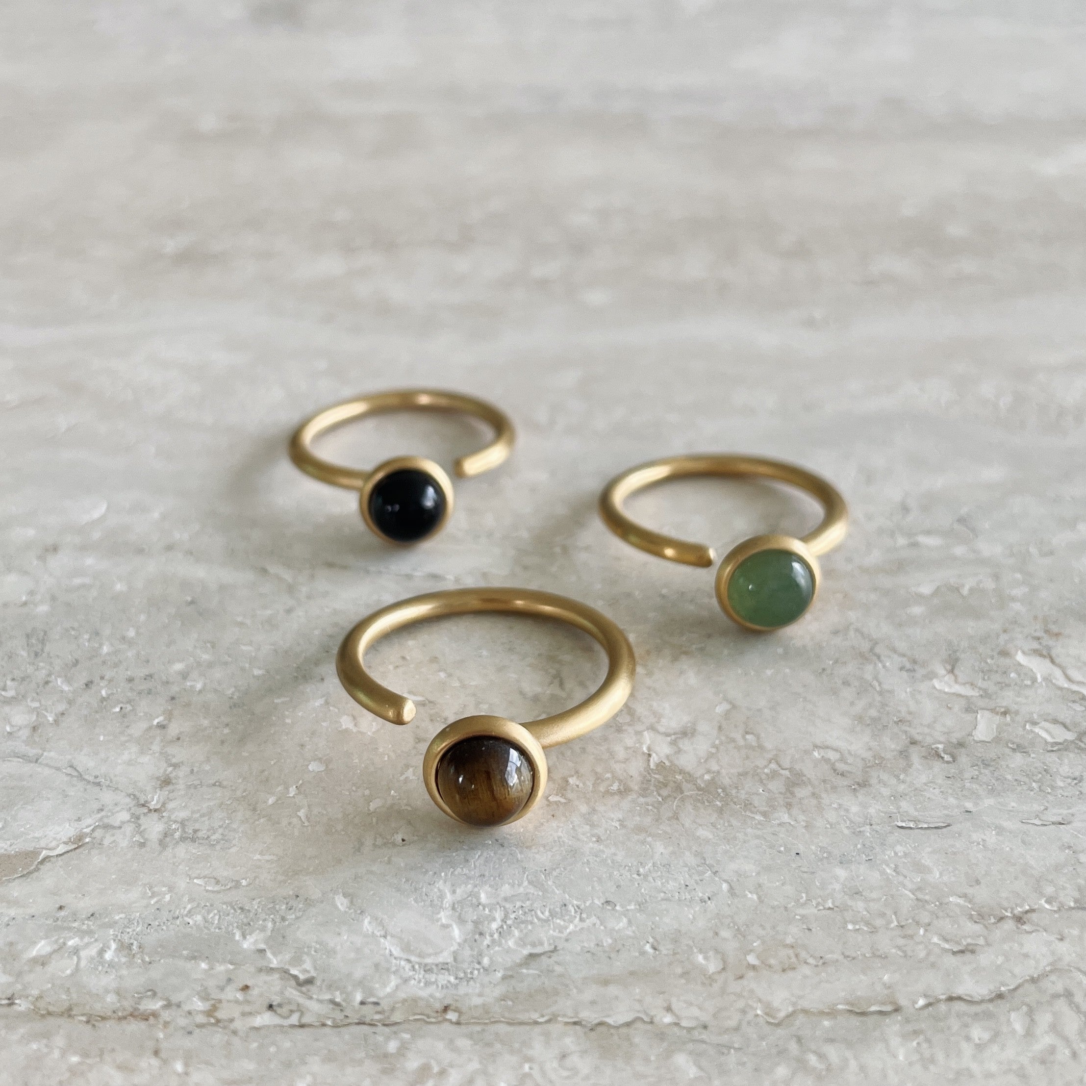 Beads Ring Tigeröga Guld