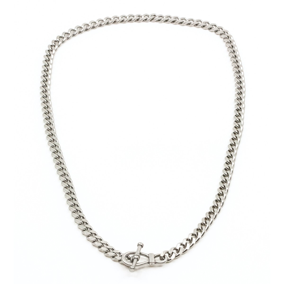 Big Flat Chain Halsband Silver Silver