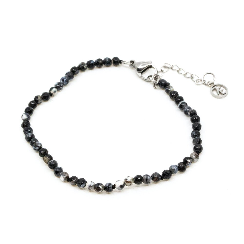 Mini Gem Armband Agat Grå