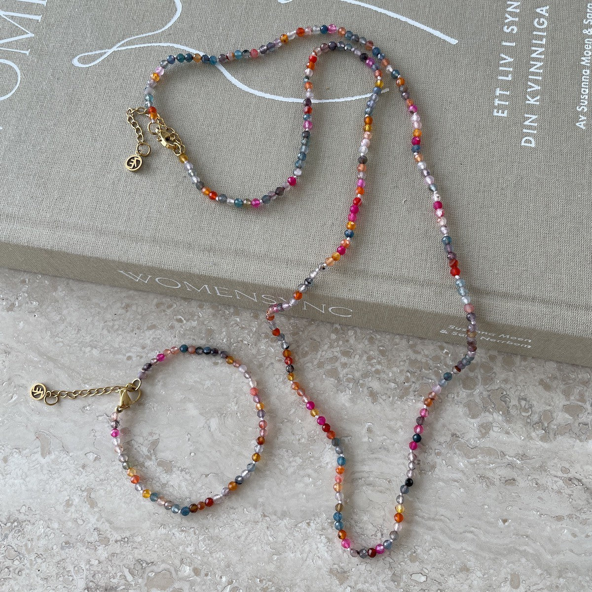 Mini Gem Armband Jade Multi