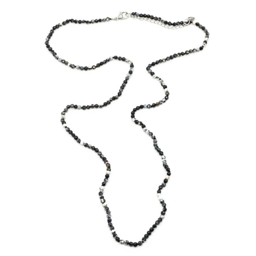 Mini Gem Halsband Agat Grå