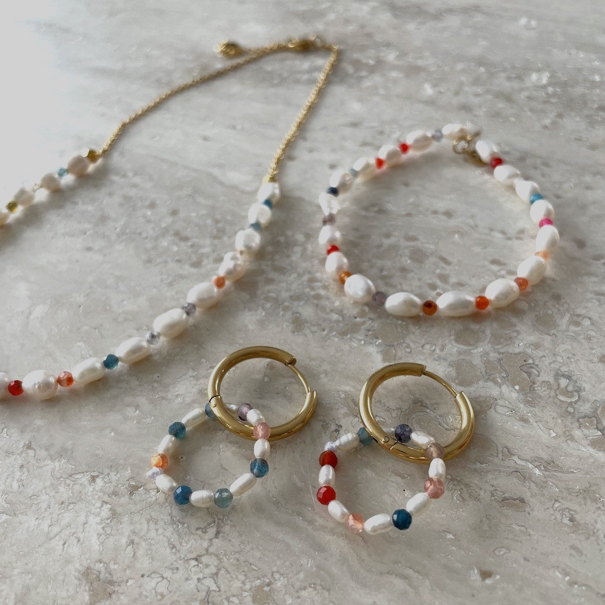 Pearl Beads Kit Vit/Guld