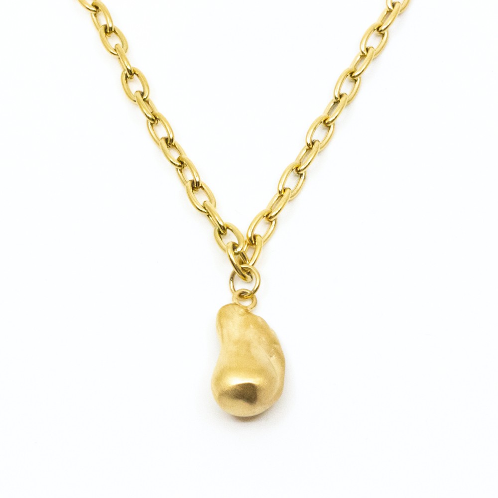 Chunky Pearl 45cm Halsband Guld Guld