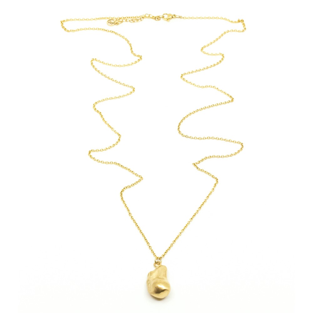 Chunky Pearl 90cm Halsband Guld Guld
