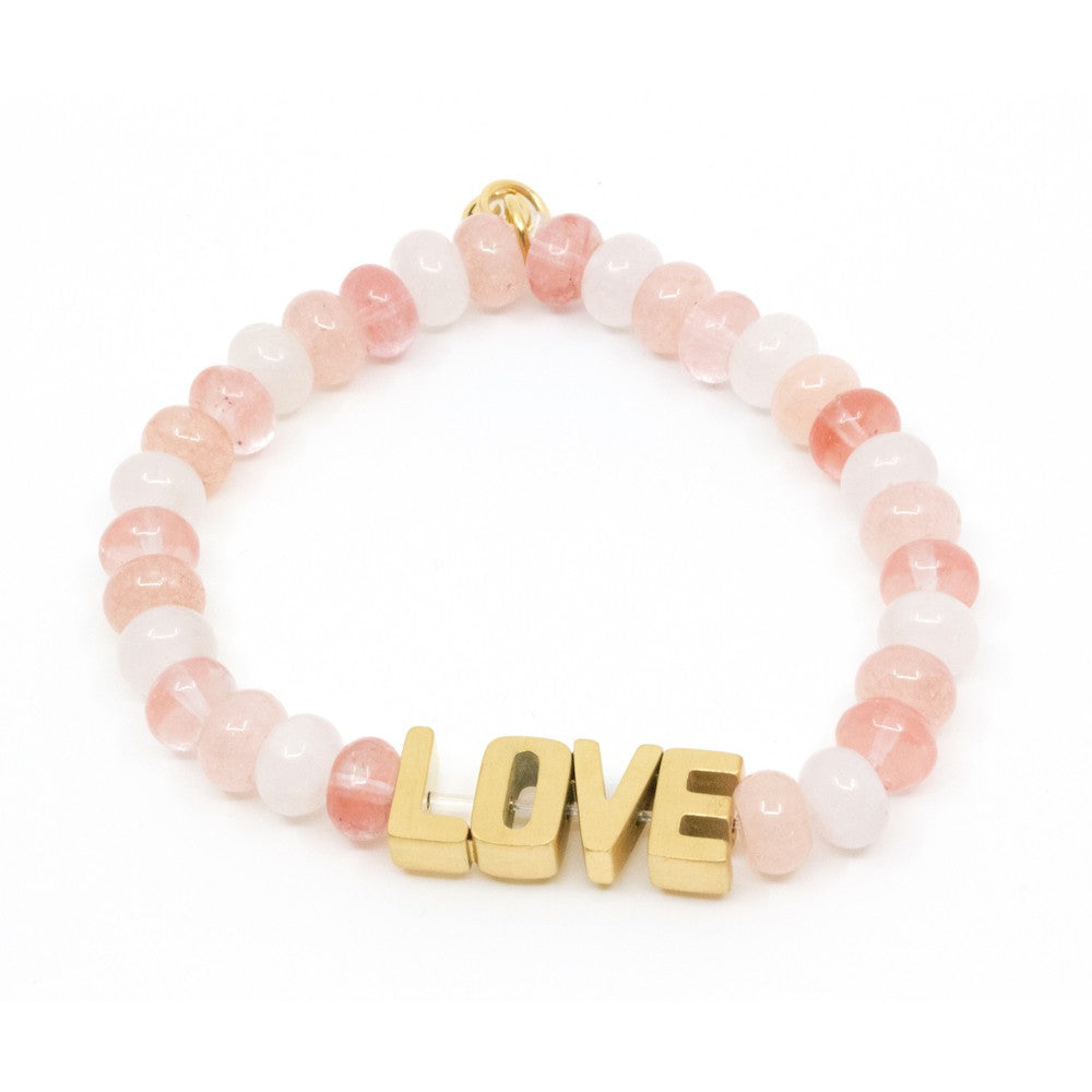 LOVE Armband Rosa Multi