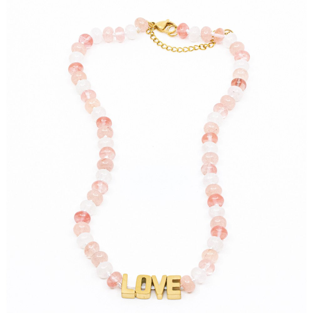 LOVE Halsband Rosa Multi