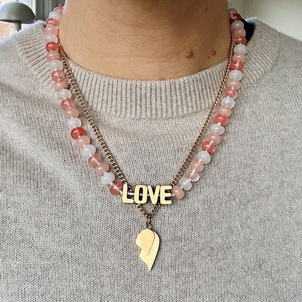 LOVE Halsband Rosa Multi