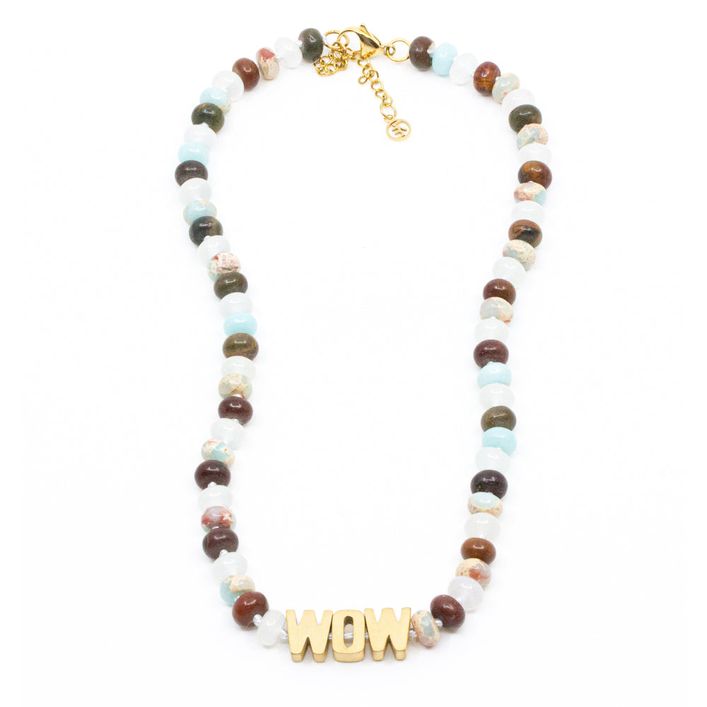WOW Chunky Gem Halsband Turkos